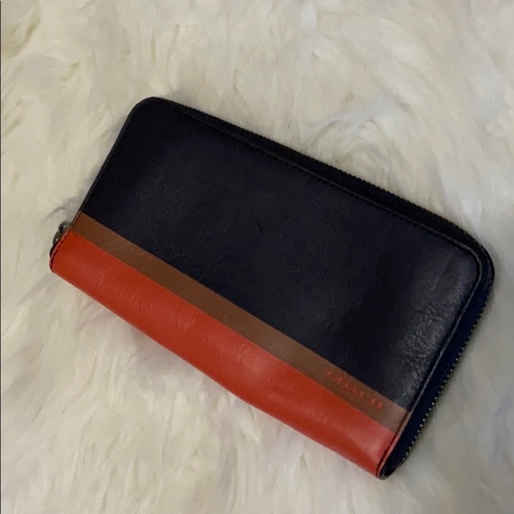 coach long zip wallet for man